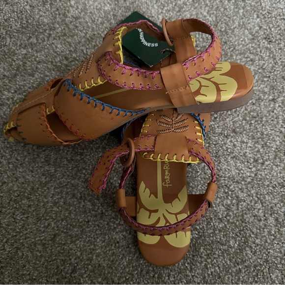 Farm Rio Palm Tree Sandal in Caramel 9.5 - Picture 4 of 7